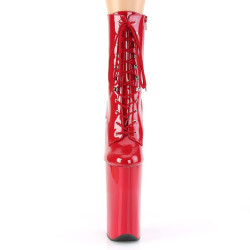 Pleaser BEYOND-1020 Red Patent High Heeled Ankle Boots