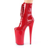 Pleaser BEYOND-1020 Red Patent High Heeled Ankle Boots