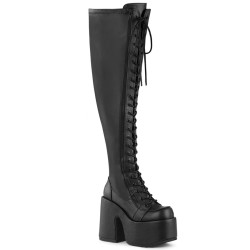 Demonia CAMEL-300WC Vegan Wide Calf Thigh High Boots