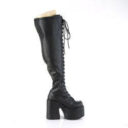 Demonia CAMEL-300WC Vegan Wide Calf Thigh High Boots