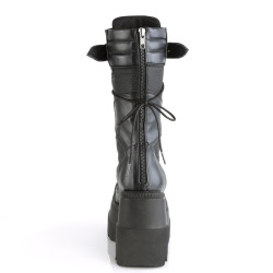 Demonia SHAKER-70 Black Vegan Platform Wedge Boots