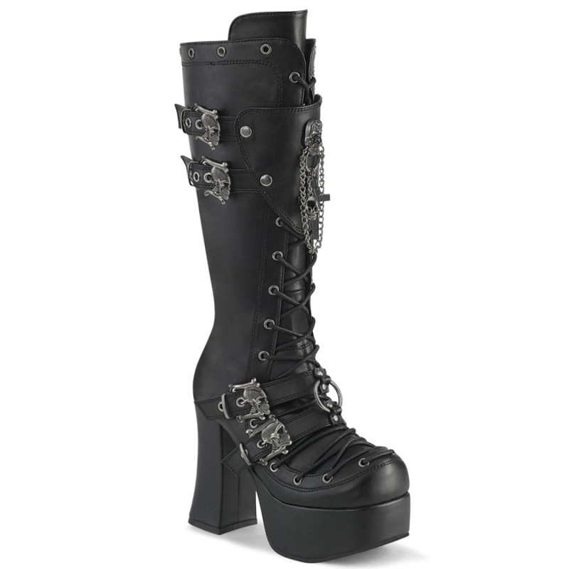 Demonia CHARADE-230 Black Vegan Chunky Platform Boots Demonia CHARADE-230 Black Vegan Chunky Platform Boots
