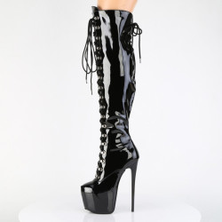 Pleaser JUBILANT-3012 Black Laced Over The Knee Boots