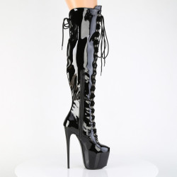 Pleaser JUBILANT-3012 Black Laced Over The Knee Boots