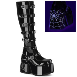 Demonia CAMEL-223 Black Patent Chunky Platform Boots