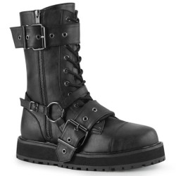Demonia CAMEL-223 Black Patent Chunky Platform Boots