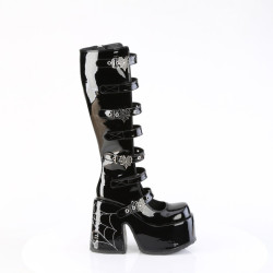 Demonia CAMEL-223 Black Patent Chunky Platform Boots