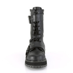 Demonia VALOR-220 Black Vegan Leather Men Harness Boots