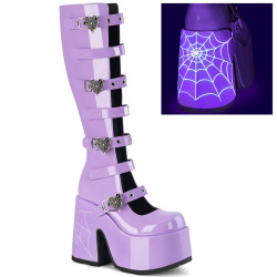 Demonia CAMEL-223 Lavender Patent Chunky Platform Boots