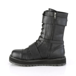 Demonia VALOR-220 Black Vegan Leather Men Harness Boots