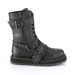 Demonia VALOR-220 Black Vegan Leather Men Harness Boots