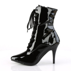 Pleaser VANITY-1020 Black Patent Ankle High Boots Women