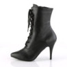 Pleaser VANITY-1020 Black Vegan Leather Ankle Boots