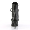 Pleaser VANITY-1020 Black Vegan Leather Ankle Boots