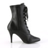 Pleaser VANITY-1020 Black Vegan Leather Ankle Boots