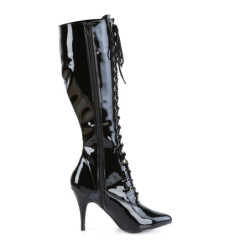 Pleaser VANITY-2020 Patent Stiletto Heeled Knee Boots