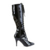 Pleaser VANITY-2020 Patent Stiletto Heeled Knee Boots