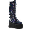 Demonia DAMNED-318 Black Hologram Platform Boots