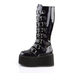 Demonia DAMNED-318 Black Hologram Platform Boots