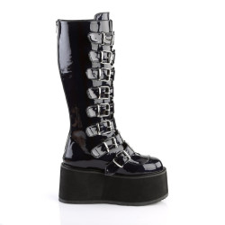 Demonia DAMNED-318 Black Hologram Platform Boots