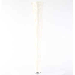 Pleaser ADORE-3000 White Platform Over The Knee Boots