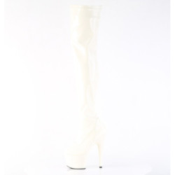 Pleaser ADORE-3000 White Platform Over The Knee Boots