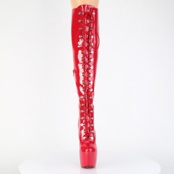 Pleaser JUBILANT-3012 Red Laced Over The Knee Boots