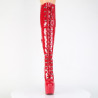 Pleaser JUBILANT-3012 Red Laced Over The Knee Boots