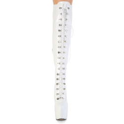 Pleaser JUBILANT-3012 White Laced Over The Knee Boots