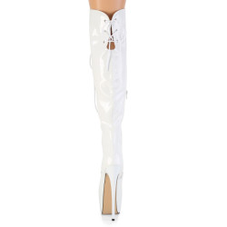 Pleaser JUBILANT-3012 White Laced Over The Knee Boots
