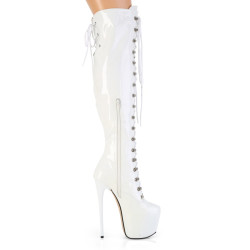 Pleaser JUBILANT-3012 White Laced Over The Knee Boots
