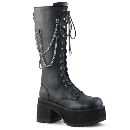 Demonia RANGER-303 Black Vegan Platform Men Boots
