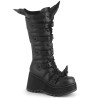 Demonia SCENE-157 Black Vegan Knee High Platform Boots