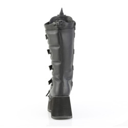 Demonia SCENE-157 Black Vegan Knee High Platform Boots