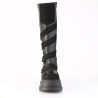 Demonia STOMP-228 Black Vegan Platform Wedge Boots