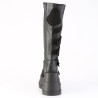 Demonia STOMP-228 Black Vegan Platform Wedge Boots