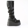 Demonia STOMP-228 Black Vegan Platform Wedge Boots