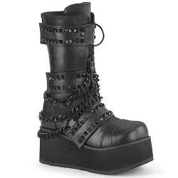 Demonia TRASHVILLE-138 Black Vegan Platform Men Boots