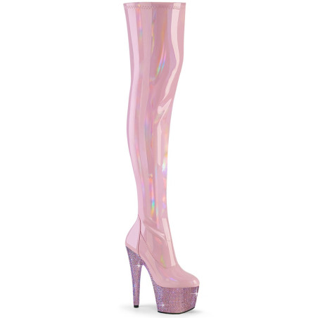 Pleaser BEJEWELED-3000-7 Rose Hologram Patent Strass