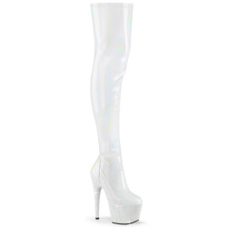 Pleaser BEJEWELED-3000-7 White Hologram Patent Strass