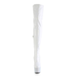 Pleaser BEJEWELED-3000-7 White Hologram Patent Strass