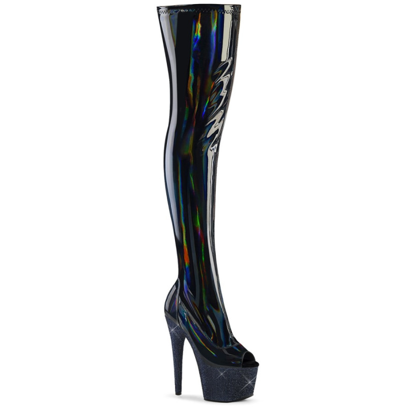 Pleaser BEJEWELED-3011-7 Black Hologram Patent Strass Pleaser BEJEWELED-3011-7 Black Hologram Patent Strass
