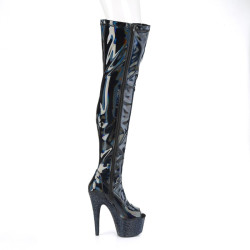 Pleaser BEJEWELED-3011-7 Black Hologram Patent Strass
