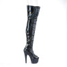 Pleaser BEJEWELED-3011-7 Black Hologram Patent Strass