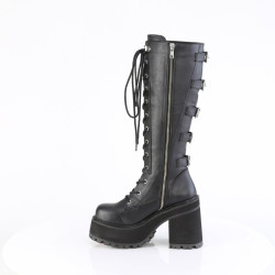 Demonia ASSAULT-218 Black Vegan Platform Women Boots