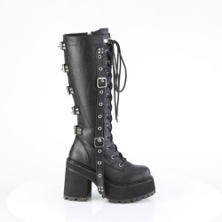 Demonia ASSAULT-218 Black Vegan Platform Women Boots