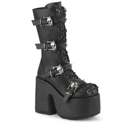 Demonia CAMEL-115 Black Vegan Chunky Platform Boots