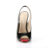 Pleaser SEXY-08 Black Slingback Peep Toe Pumps Women