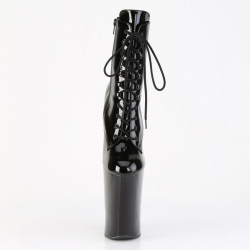 Pleaser WORSHIP-1020 Black Patent Women's Ankle Boots