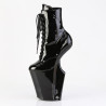 Pleaser WORSHIP-1020 Black Patent Women's Ankle Boots